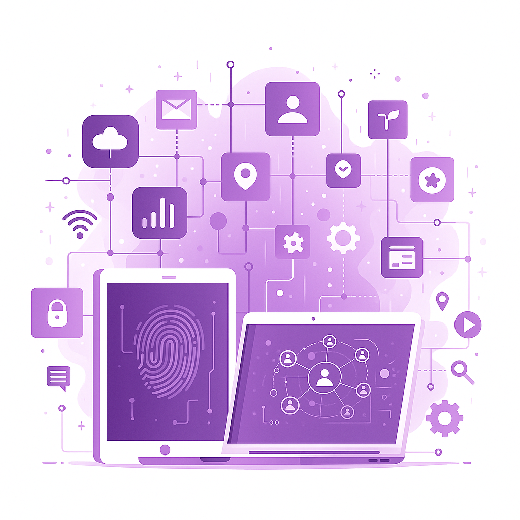 Our team working in a modern office with collaborative spaces and technology